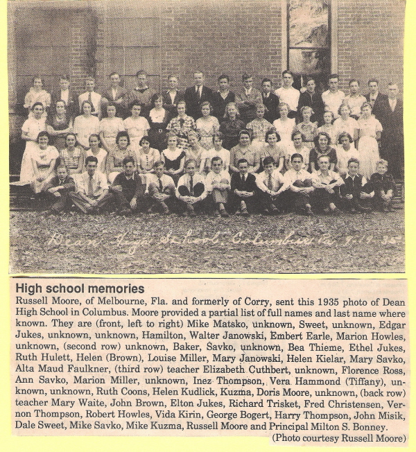 1935 Class photo - Dean HS - Columbus