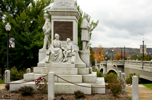 Detail of the base of the Soldiers' and Sailors' Monument