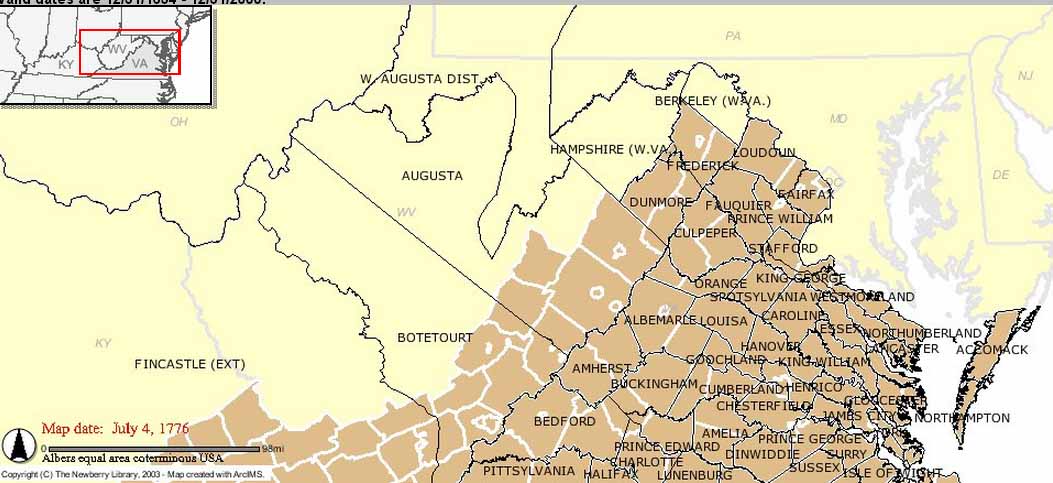 Historical Map of Virginia-Pennsylvania Boundaries