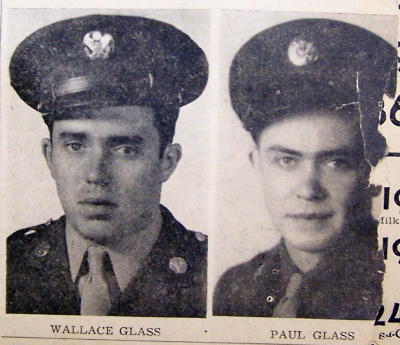 WALLACE GLASS and PAUL GLASS, BROTHERS, WWII soldiers from McDonald PA