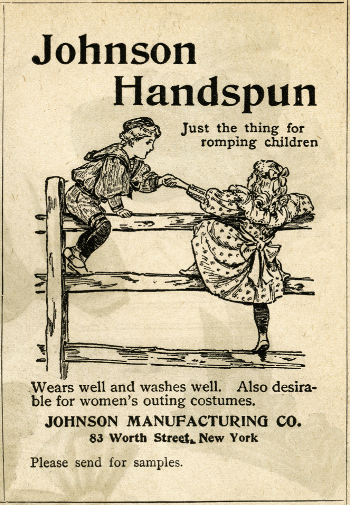 Johnson Handspun ad from The Delineator Magazine, New York, March 1895