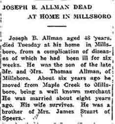 Obituary image of Joseph B. Allman 1914