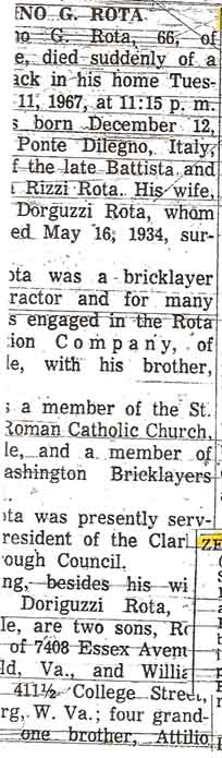 Obituary of Valentino G. ROTA 1967