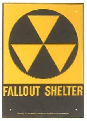 1950s-1960s Fallout Shelter metal sign