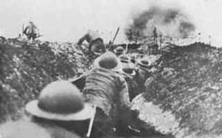 US Soldiers during trench warfare WWI