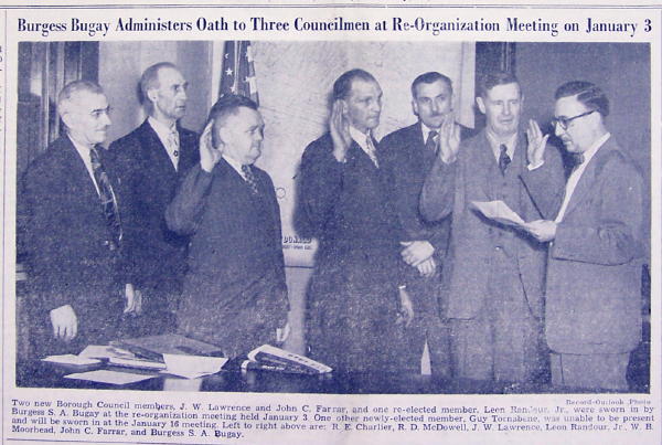 McDonald PA Council members: R. E. CHARTIER, R. D, McDOWELL, J. W. LAWRENCE, Leon RANDOUR, JR., W. B. MOORHEAD, John C. FARRAR, and Burgess S. A. BUGAY