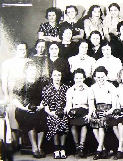 1943 McDonald PA Women's Bowling Team Real Photo LEFT SIDE