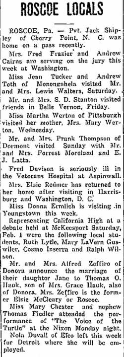 The Charleroi Mail newspaper, Charleroi Pa, Tuesday, Feb. 18, 1947, page 4