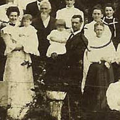 Zimri and Maria Burgess Farquhar 50th Wedding Anniversary, Closeup Faces babies in arms