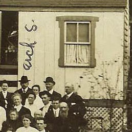 Zimri and Maria Burgess Farquhar 50th Wedding Anniversary, Closeup House Back, right bottom