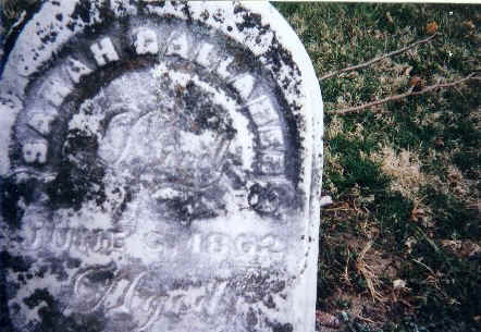 Tombstone of Sarah Gallaher Pioneer Cemetery, Lebanon, Warren County Ohio