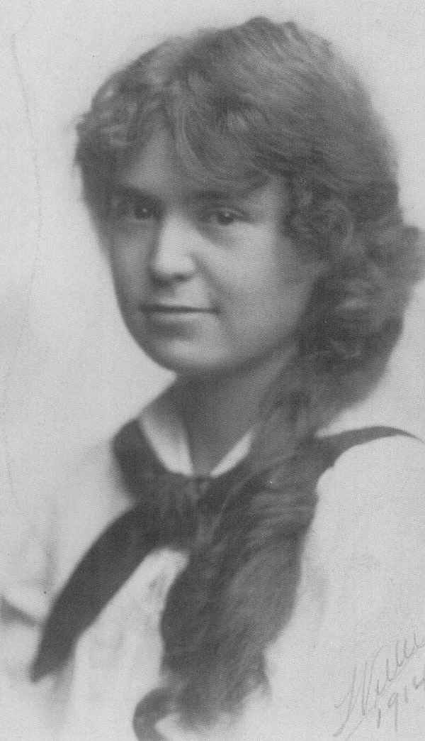 Unknown Girl with long semi-braided hair 1914