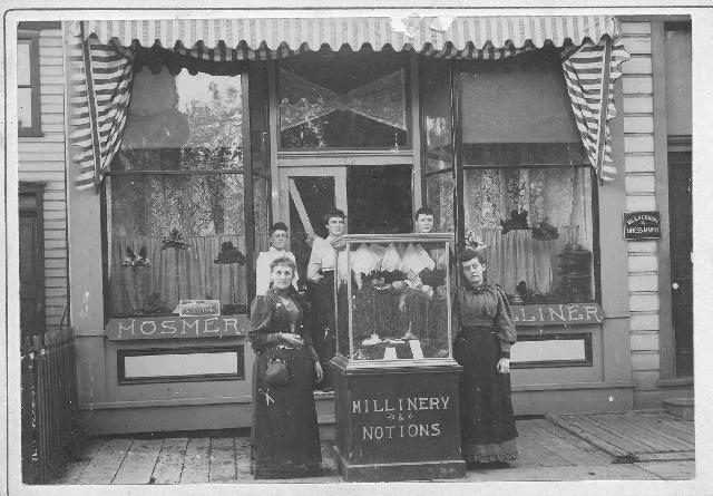 Mosmer Millinery and Notions - Five women Back row  1- Maude ?  2-
Mary Sharp ( we think)