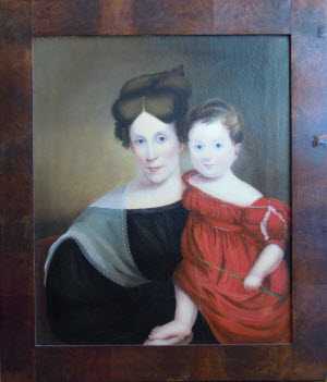 Henry and his mother Hannah Sharpless Darlington. It was painted in 1833, when Henry was about a year old, by Esther Strode, a local Quaker painter. 