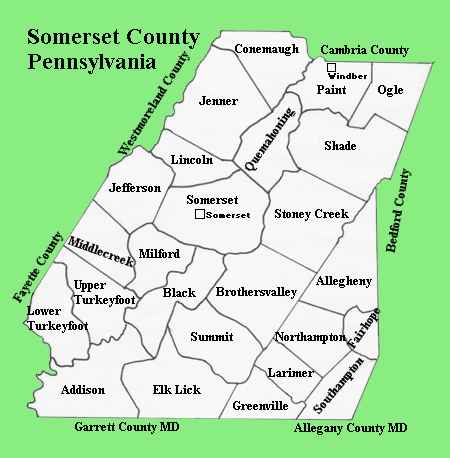 somerset county pa maps map pennsylvania township townships bedford family colonial usgwarchives next virginia counties pagenweb james steel ancestors 1800