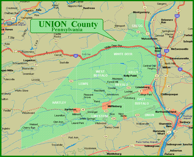 Union County Civil Divisions Map