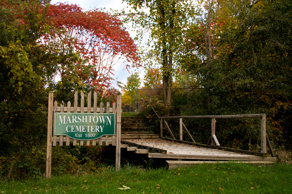 Marshtown Cemetery sign