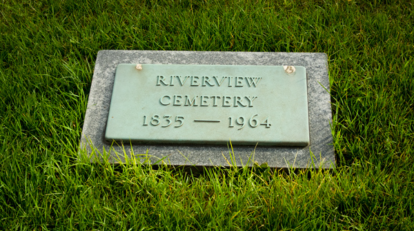 Riverview Cemetery sign