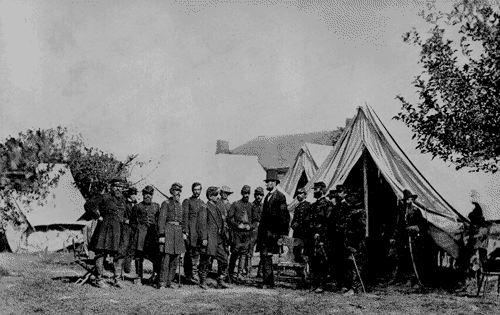 President Lincoln visiting the battlefield at Antietam, Md., October 3, 1862