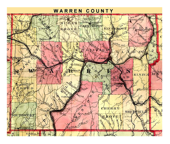 1872 map of Warren County, Pennsylvania