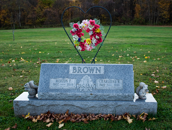 Brown tombstone