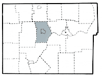 Map showing Brokenstraw township in Warren county