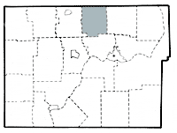 Map showing Farmington township in Warren county