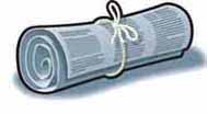 rolled newspaper with string