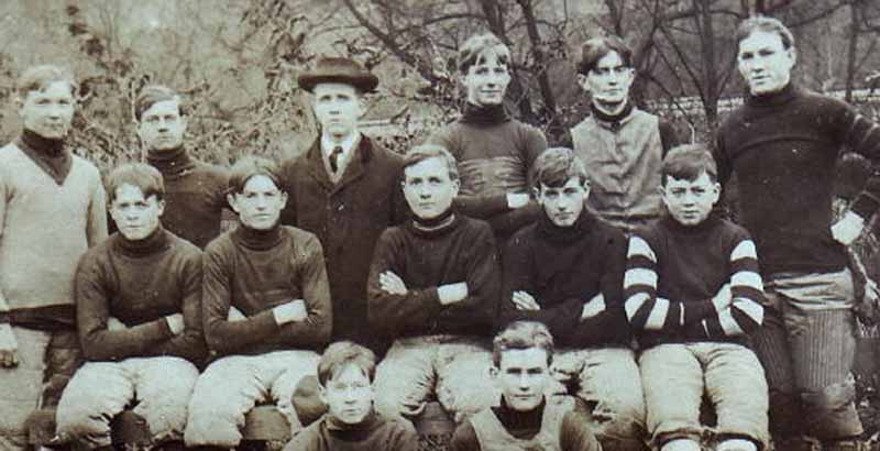 McDonald PA High School 1906 Football Team's Faces, enlarged