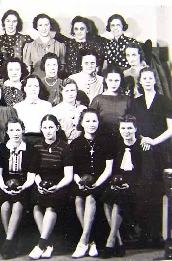 1943 McDonald PA Women's Bowling Team Real Photo RIGHT SIDE