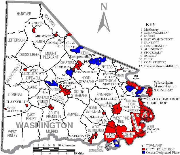 Washington County Pennsylvania Municipalities and Townships