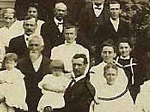 Zimri and Maria Burgess Farquhar 50th Wedding Anniversary, Closeup Faces CENTER, BACK ROW