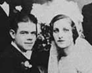 Enlargement of faces from Wedding picture of Walker Henry McCartney and Pauline Julia Fischer, 1933