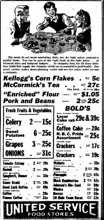 Sept 1942 United Service Food Stores