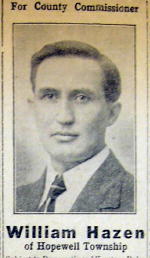 
        <p>William HAZEN of Hopewell Twp., Washington County, PA