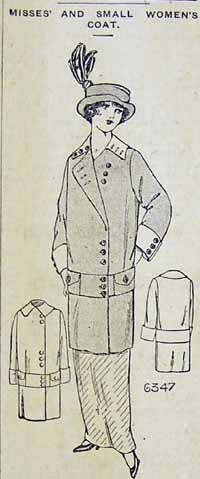 Fall 1913 Women and Misses Fall Coat, newspaper ad