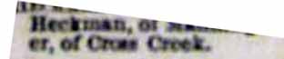 Partial news item about HECKMAN, 1897