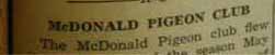 Partial article about McDonald Pigeon Club