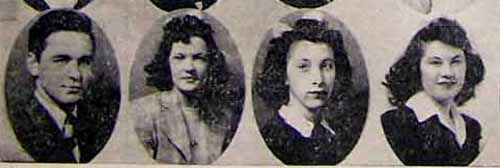 Graduation: SEVENTH ROW: Walter KORZINSKI, Viola Mae LEWIS, 
        Eileen KRAMER, Mary Patricia HOGAN....