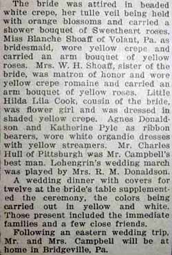 Part 2 Marriage Notice for Kenneth McConnell CAMPBELL to Asenath Haddasah Cook,  Wednesday, October 14, 1925