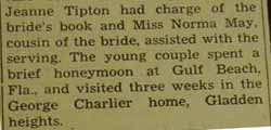 Part 4 Marriage Notice for John C. CHARLIER to Marilyn May Colman, 16 Sep 1946