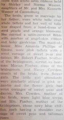 Part 2 Marriage Notice for James Ernest FISCHER to Margaret Louella Cowden, 30 Mar 1939
