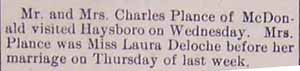 Article Charles PLANCE to Laura Deloche 1914