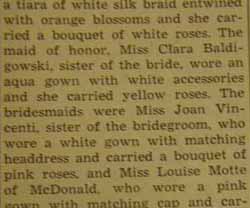 Part 2 Marriage Notice for Lewis VINCENTI to Anne Baldigowski, 17 Jul 1946