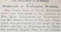 Marriage Notice for Robert BRUCE to Myla Thielemann, 19 Aug 1924