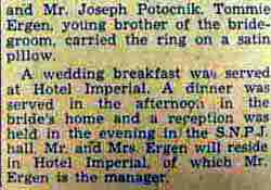 Part 2 Marriage Notice for Frank ERGEN to Anna Kosenina, 27 Jul 1940