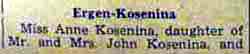 Part 1 Marriage Notice for
Frank ERGEN to Anna Kosenina, 27 Jul 1940