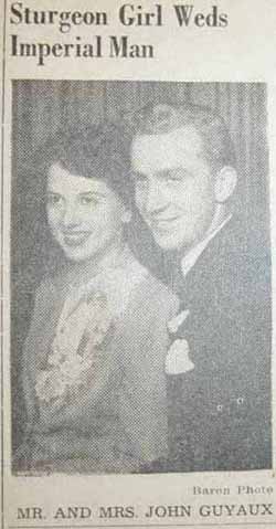 Marriage PHOTO of John GUYAUX to Marian Cantaral, 6 Dec 1947