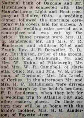 Article2 Part 2 Marriage Notice for Henry Ford HUTCHINSON to Goldena Sanderson, 9 Aug 1927