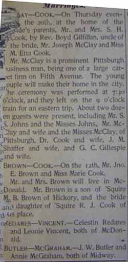 Marriage Notice for Celestin REDARES to Leonie Vincent, Sep 1900
